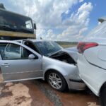 13.07.2021. Wielka Wieś. Karambol na drodze krajowej nr 42 / Anna Głąb / Radio Kielce