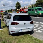 04.07.2021. Kielce. Wypadek na skrzyżowaniu ulic Sandomierskiej, alei IX wieków Kielc i Alei Solidarności / Piotr Kwaśniewski / Radio Kielce