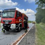 13.07.2021. Wielka Wieś. Karambol na drodze krajowej nr 42 / Anna Głąb / Radio Kielce