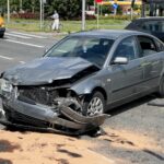 04.07.2021. Kielce. Wypadek na skrzyżowaniu ulic Sandomierskiej, alei IX wieków Kielc i Alei Solidarności / Piotr Kwaśniewski / Radio Kielce