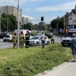 04.07.2021. Kielce. Wypadek na skrzyżowaniu ulic Sandomierskiej, alei IX wieków Kielc i Alei Solidarności / Piotr Kwaśniewski / Radio Kielce