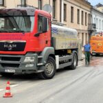 12.07.2021. Kielce. Ulica Leonarda. Awaria wodociągu / Piotr Kwaśniewski / Radio Kielce