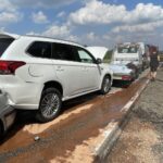 13.07.2021. Wielka Wieś. Karambol na drodze krajowej nr 42 / Anna Głąb / Radio Kielce