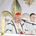 17.07.2021. Daleszyce. Uroczystość koronacji obrazu Matki Bożej Daleszyckiej. Na zdjęciu: kardynał Stanisław Dziwisz / Jarosław Kubalski / Radio Kielce