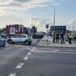 21.07.2021. Kielce. Korki na skrzyżowaniu ulic 1-go Maja i Gosiewskiego po kolizji samochodów / Jarosław Kubalski / Radio Kielce