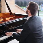 24.07.2021. Kielce. Pałac Biskupów Krakowskich. Koncert "Chopinowskie Inspiracje". Na zdjęciu: Nicolas Bourdoncle - pianista / Wiktor Taszłow / Radio Kielce