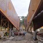 14.07.2021. Busko-Zdrój. Budowa kładki pieszo-rowerowej nad ulicą Starkiewicza oraz przebudowa ulicy Rokosza / Marta Gajda / Radio Kielce