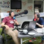 01.07.2021. Kielce. Radio Biwak w Radiu Kielce. Na zdjęciu (od lewej): Jerzy Frąckowiak - Radio Rzeszów i Paweł Solarz - Radio Kielce / Wiktor Taszłow / Radio Kielce