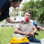 01.07.2021. Kielce. Radio Biwak w Radiu Kielce. Na zdjęciu: Sławomir Szmal / Wiktor Taszłow / Radio Kielce