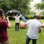 01.07.2021. Kielce. Radio Biwak w Radiu Kielce. Na zdjęciu (w środku): Sławomir Szmal / Wiktor Taszłow / Radio Kielce