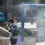 07.07.2021. Kielce. Fontanny miejskie. Kurtyna wodna na Placu Artystów / Wiktor Taszłow / Radio Kielce