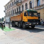 09.07.2021. Kielce. Budowa Teatru im. Stefana Żeromskiego. Wywóz gruzu / Wiktor Taszłow / Radio Kielce