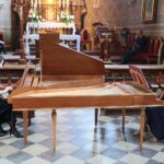 08.07.2021. Szaniec. Koncert "Muzyczne kontrasty" w kościele Kościół pw. Wniebowzięcia NMP. Na zdjęciu (od lewej): Aleksandra Gajecka-Antosiewicz – klawesyn współczesn, Hanna Balcerzak - klawesyn historyczny / Wiktor Taszłow / Radio Kielce