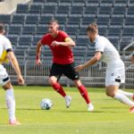 10.07.2021. Kielce. Sparing Korony Kielce z RTS Widzew Łódź / Wiktor Taszłow / Radio Kielce