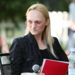 10.07.2021. Busko-Zdrój. Kawiarenka Festiwalowa. Na zdjęciu Anna Bilska - Echo Dnia / Wiktor Taszłow / Radio Kielce