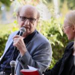 10.07.2021. Busko-Zdrój. Kawiarenka Festiwalowa. Na zdjęciu (od lewej):  Wiesław Ochman, Anna Bilska - Echo Dnia / Wiktor Taszłow / Radio Kielce