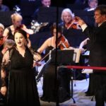 11.07.2021. Busko-Zdrój. Festiwal im. Krystyny Jamroz. Gala finałowa. Na zdjęciu (z lewej): Justyna Kopeć – sopran / Wiktor Taszłow / Radio Kielce