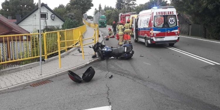 25.07.2021. Opatów. Wypadek na ul. Kościuszki / KPP Opatów