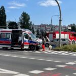 28.07.2021. Kielce. Zderzenie karetki na ulicy Grunwaldzkiej / Wiktor Taszłow / Radio Kielce