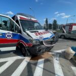 28.07.2021. Kielce. Zderzenie karetki na ulicy Grunwaldzkiej / Wiktor Taszłow / Radio Kielce