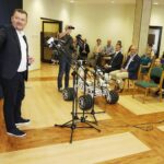 05.07.2021 Kielce. PŚk. Konferencja przed zawodami łazików marsjańskich. Przemawia prezes Europejskiej Fundacji Kosmicznej Łukasz Wilczyński / Jarosław Kubalski / Radio Kielce