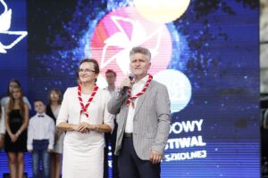 17.07.2021. Kielce. 48. Harcerski Festiwal Kultury Młodzieży Szkolnej. Poseł Agata Wojtyszek i senator Krzysztof Słoń / Jarosław Kubalski / Radio Kielce