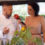 29.07.2021. Letnia kuchnia Radia Kielce. Mięsny czwartek. Na zdjęciu Konrad Stokowiec - szef kuchni restauracji Willa Hueta i Magdalena Sitek - Radio Kielce / Anna Kwapisz / Radio Kielce