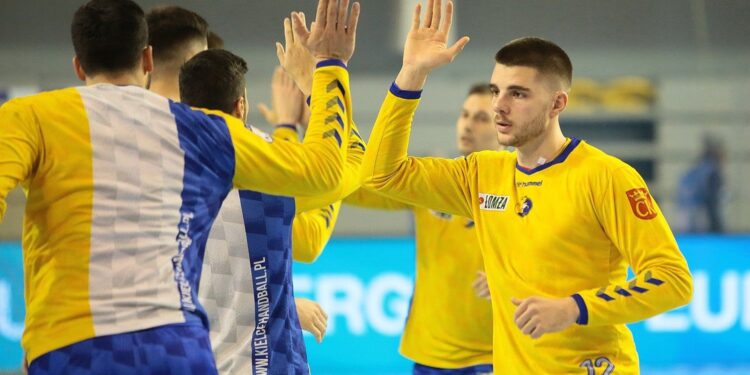 18.02.2021. Kielce. Liga Mistrzów. Mecz Łomża Vive Kielce - Elverum Handball / Wiktor Taszłow / Radio Kielce