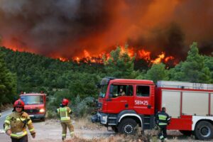 Grecja. Polscy strażacy walczą z pożarami / Zespół prasowy KG PSP