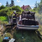 07.08.2021. Rykoszyn. Zderzenie auta osobowego z ciągnikiem / OSP Rykoszyn