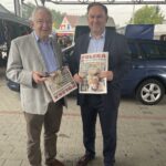 23.08.2021. Staszów. Promocja rozwiązań dla rolnictwa, ujętych w Polskim Ładzie. Na zdjęciu (od lewej): Krzysztof Lipiec - prezes świętokrzyskich struktur PiS i Marek Kwitek - poseł PiS / Grażyna Szlęzak-Wójcik / Radio Kielce