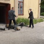 28.08.2021. Czostków w gminie Krasocin. Stacja kolejowa Ludynia. Zdjęcie z planu filmu: Zbigniew Kruszelnicki „Wilk" - rok 2017. / archiwum własne