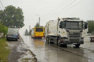 04.08.2021. Kielce. Wypadek na ulicy Batalionów Chłopskich / Piotr Kwaśniewski / Radio Kielce