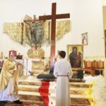 28.08.2021 Kielce. Kościół św. Maksymiliana Marii Kolbego. Symbole Światowych Dni Młodzieży / Jarosław Kubalski / Radio Kielce