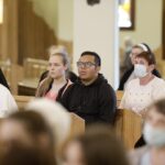 28.08.2021 Kielce. Kościół św. Maksymiliana Marii Kolbego. Symbole Światowych Dni Młodzieży / Jarosław Kubalski / Radio Kielce