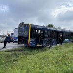 27.08.2021. Kielce. Wypadek miejskiego autobusu / Piotr Kwaśniewski / Radio Kielce