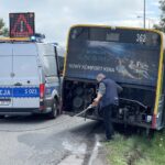 27.08.2021. Kielce. Wypadek miejskiego autobusu / Piotr Kwaśniewski / Radio Kielce