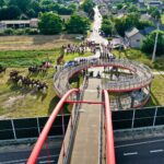 08.08.2021. Wodzisław. 56. Marsz Szlakiem I Kompanii Kadrowej. Nadanie kładce imienia Czesława Bankiewicza „Skauta” / Jarosław Kubalski / Radio Kielce