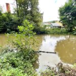 31.08.2021. Kielce Słowik. Przekroczony stan alarmowy na Bobrzy / Jarosław Kubalski / Rado Kielce