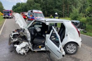 01.08.2021. Osiek. Wypadek na drodze wojewódzkiej 765 / KP PSP Staszów