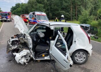 01.08.2021. Osiek. Wypadek na drodze wojewódzkiej 765 / KP PSP Staszów