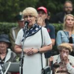 01.08.2021. Kielce. Obchody 77. rocznicy wybuchu Powstania Warszawskiego. Na zdjęciu: Dorota Koczwańska- Kalita - naczelnik delegatury Instytutu Pamięci Narodowej w Kielcach / Wiktor Taszłow / Radio Kielce