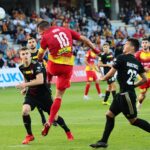 21.08.2021. Kielce. Suzuki Arena. Fortuna 1 Liga. Korona Kielce - ŁKS Łódź / Wiktor Taszłow / Radio Kielce