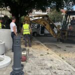 10.08.2021. Sandomierz. Budowa źródła wody pitnej na starówce / Grażyna Szlęzak-Wójcik / Radio Kielce