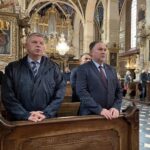 31.08.2021. Sandomierz. Obchody 41. rocznicy podpisania Porozumień Sierpniowych. Na zdjęciu (od lewej): senator Jarosław Rusiecki, poseł Marek Kwitek / Grażyna Szlęzak-Wójcik / Radio Kielce