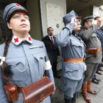 06.08.2021 Kraków. Marsz Szlakiem I Kompanii Kadrowej. Wymarsz z Oleandrów / Jarosław Kubalski / Radio Kielce