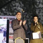 29.08.2021 Radio Kielce. Podsumowanie lata z Radiem Kielce. Piknik w ogrodach radiowych. Na zdjęciu: Prezes Polskiego Radia Kielce Janusz Knap i redaktor Magdalena Sitek / Jarosław Kubalski / Radio Kielce