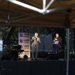 29.08.2021 Radio Kielce. Podsumowanie lata z Radiem Kielce. Piknik w ogrodach radiowych. Na zdjęciu od lewej: Adam Niedzielin, Piotr Salata i Leszek Szczerba / Jarosław Kubalski / Radio Kielce