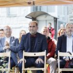 29.08.2021 Radio Kielce. Podsumowanie lata z Radiem Kielce. Piknik w ogrodach radiowych. Na zdjęciu od lewej: burmistrz Końskich Krzysztof Obratański, prezes Polskiego Radia Kielce Janusz Knap i dyrektor TVP3 Kielce Przemysław Predygier / Jarosław Kubalski / Radio Kielce