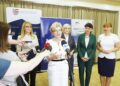 10.08.2021 Kielce. Konferencja dotycząca reformy rynku pracy. Na zdjęciu od lewej: dyrektor Wojewódzkiego Urzędu Pracy w Kielcach Aleksandra Marcinkowska, wiceminister rozwoju, pracy i technologii Iwona Michałek, wicemarszałek Renata Janik, dyrektor Departamentu Rynku Pracy w Ministerstwie Rozwoju Pracy i Technologii Ewa Flaszyńska i komendant świętokrzyskiej komendy OHP Magdalena Fogiel-Litwinek / Jarosław Kubalski / Radio Kielce